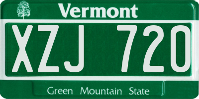 VT license plate XZJ720
