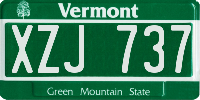 VT license plate XZJ737