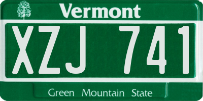 VT license plate XZJ741
