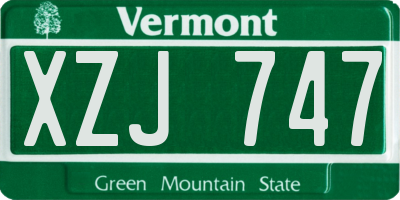 VT license plate XZJ747