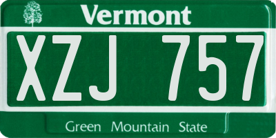 VT license plate XZJ757