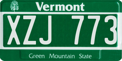VT license plate XZJ773