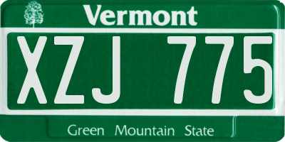 VT license plate XZJ775