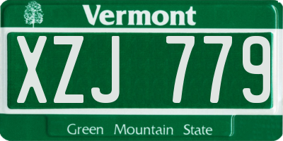 VT license plate XZJ779