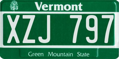 VT license plate XZJ797