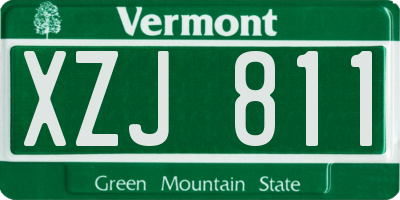 VT license plate XZJ811
