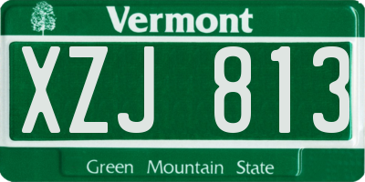 VT license plate XZJ813