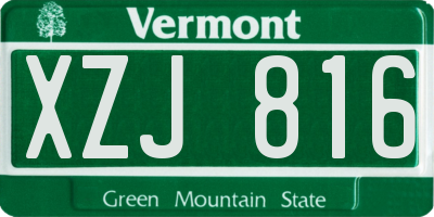 VT license plate XZJ816