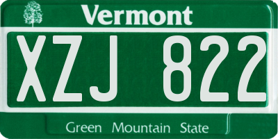 VT license plate XZJ822