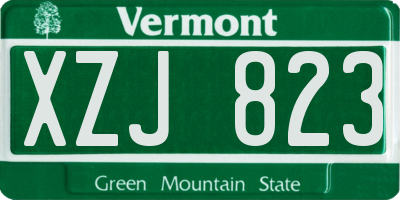 VT license plate XZJ823