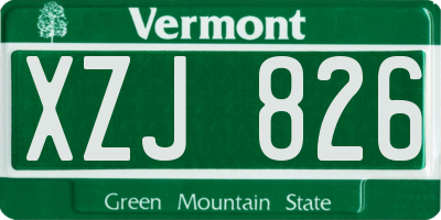 VT license plate XZJ826