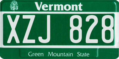VT license plate XZJ828