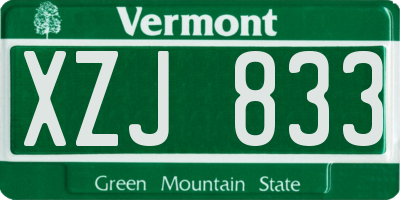 VT license plate XZJ833