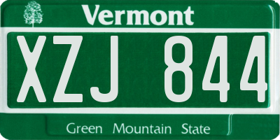 VT license plate XZJ844