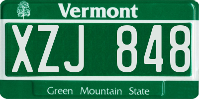 VT license plate XZJ848