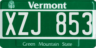 VT license plate XZJ853