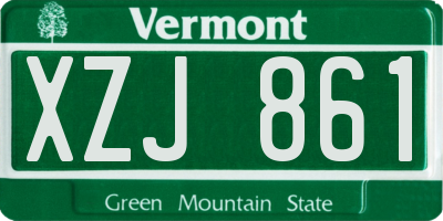 VT license plate XZJ861