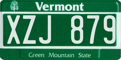 VT license plate XZJ879