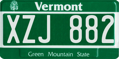 VT license plate XZJ882