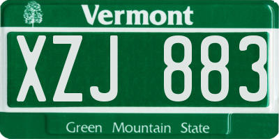 VT license plate XZJ883
