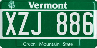 VT license plate XZJ886