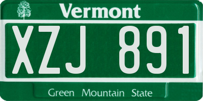 VT license plate XZJ891