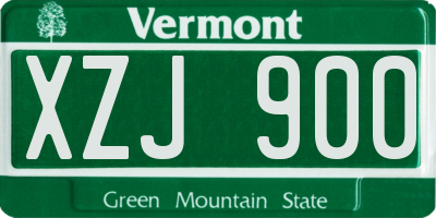 VT license plate XZJ900