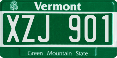 VT license plate XZJ901