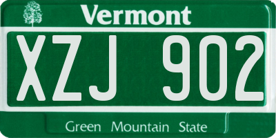 VT license plate XZJ902