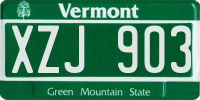 VT license plate XZJ903