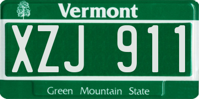 VT license plate XZJ911