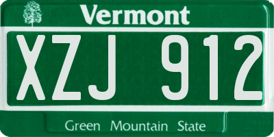 VT license plate XZJ912