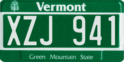 VT license plate XZJ941