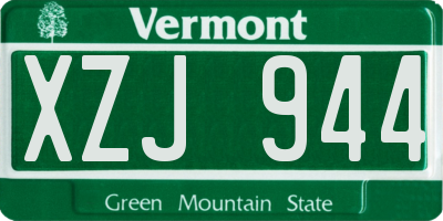 VT license plate XZJ944