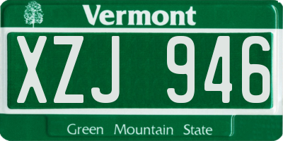 VT license plate XZJ946