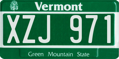 VT license plate XZJ971
