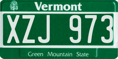 VT license plate XZJ973