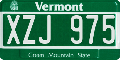 VT license plate XZJ975