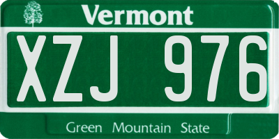 VT license plate XZJ976