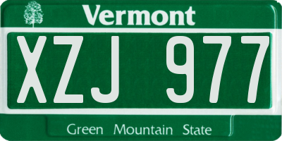 VT license plate XZJ977
