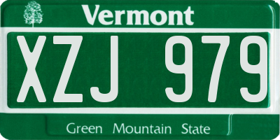 VT license plate XZJ979