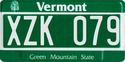 VT license plate XZK079
