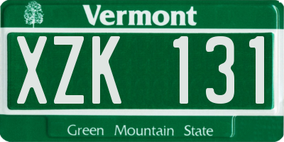 VT license plate XZK131