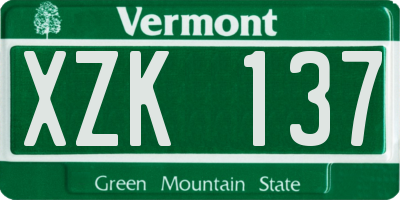 VT license plate XZK137