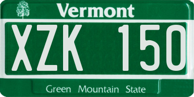 VT license plate XZK150