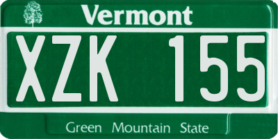 VT license plate XZK155