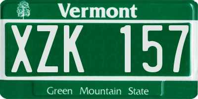 VT license plate XZK157