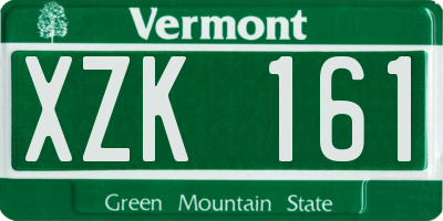 VT license plate XZK161