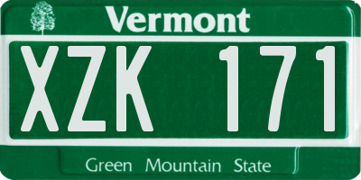 VT license plate XZK171