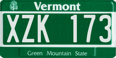 VT license plate XZK173